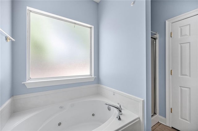 52475 Wilson Rd, Folsom, LA 70437 - bathroom with plenty of natural light, a whirlpool tub, and a stall shower