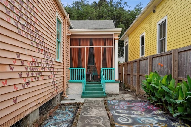 view of patio / terrace with fence