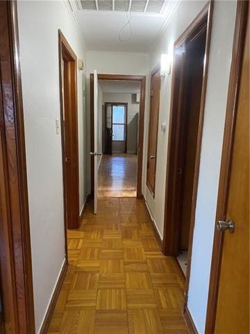 536 Olive Dr, Harvey, LA 70058 - hallway with baseboards and crown molding