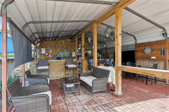 view of patio featuring outdoor dry bar and outdoor lounge area