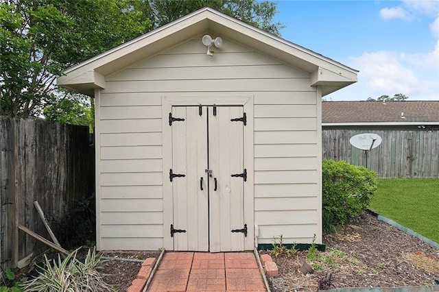 view of shed