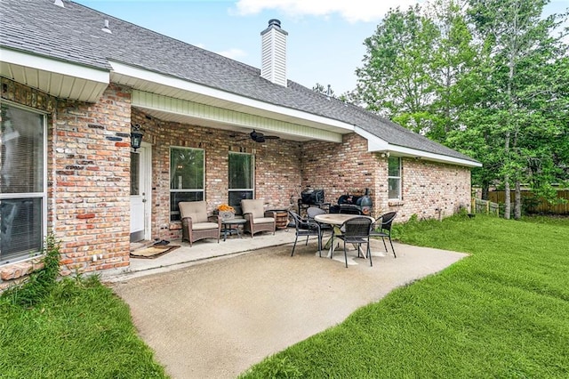 1229 Hampton Ct, Slidell, LA 70460 - view of patio / terrace with outdoor lounge area and a ceiling fan