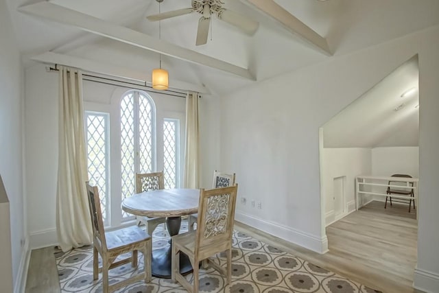 1711 Palmer Ave, New Orleans, LA 70118 - dining space with ceiling fan, light wood-style flooring, and baseboards