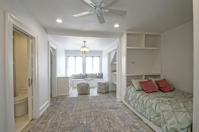 1711 Palmer Ave, New Orleans, LA 70118 - bedroom with recessed lighting and a chandelier
