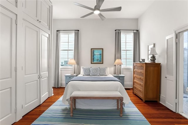 5934 Chestnut St, New Orleans, LA 70118 - bedroom with dark wood finished floors and multiple windows