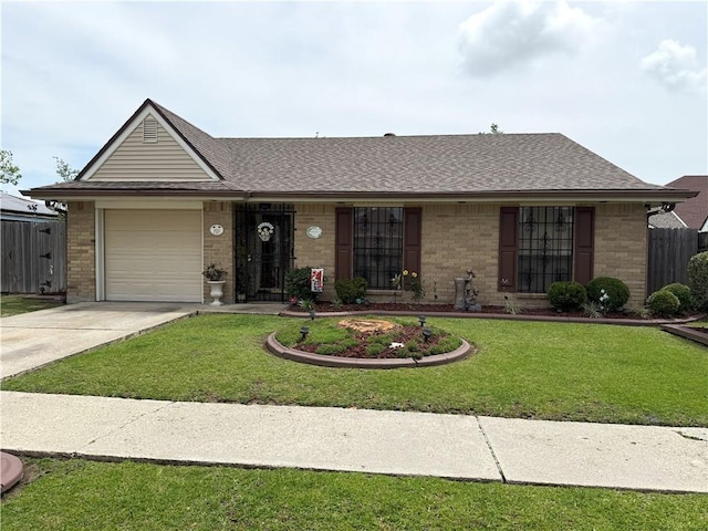 2053 Saulet Pl, Harvey, LA 70058 - single story home featuring a garage, concrete driveway, brick siding, and roof with shingles