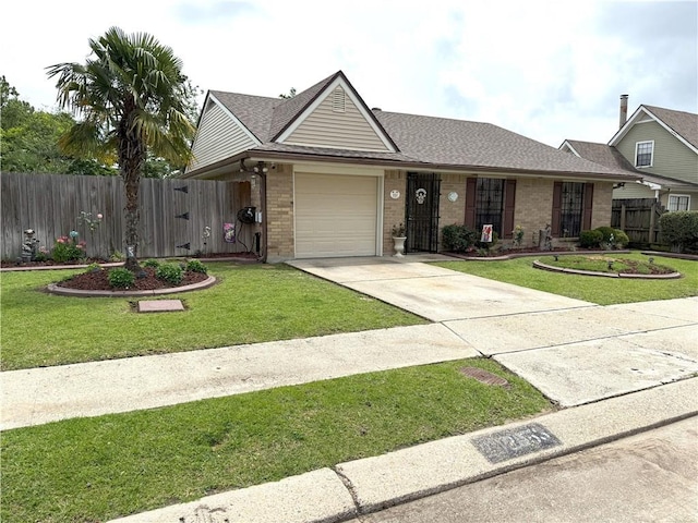 2053 Saulet Pl, Harvey, LA 70058 - view of front of home featuring brick siding, concrete driveway, an attached garage, and a shingled roof