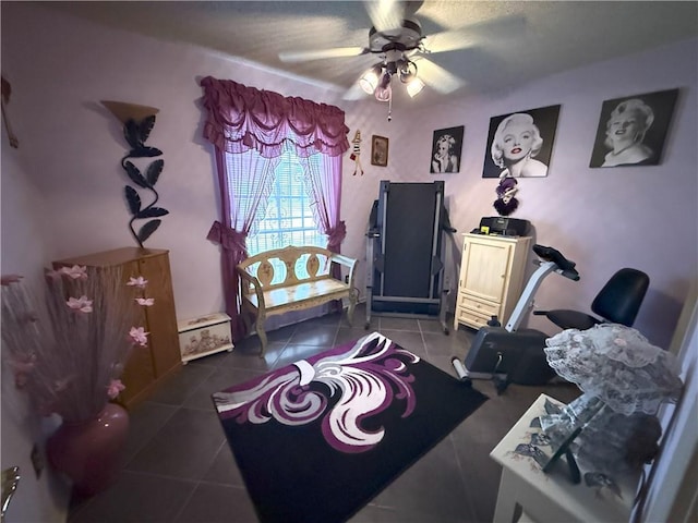 2053 Saulet Pl, Harvey, LA 70058 - interior space with tile patterned flooring and ceiling fan