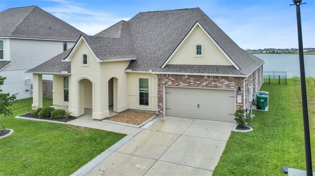 5520 Wake Reserve Rd, Slidell, LA 70461 - view of front facade featuring a shingled roof, a front lawn, stucco siding, and driveway
