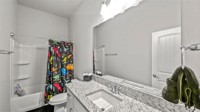 5520 Wake Reserve Rd, Slidell, LA 70461 - bathroom featuring vanity, toilet, and shower / bath combination with curtain