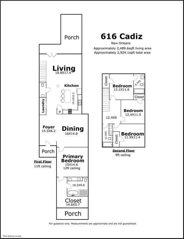 616 Cadiz St, New Orleans, LA 70115 - floor plan