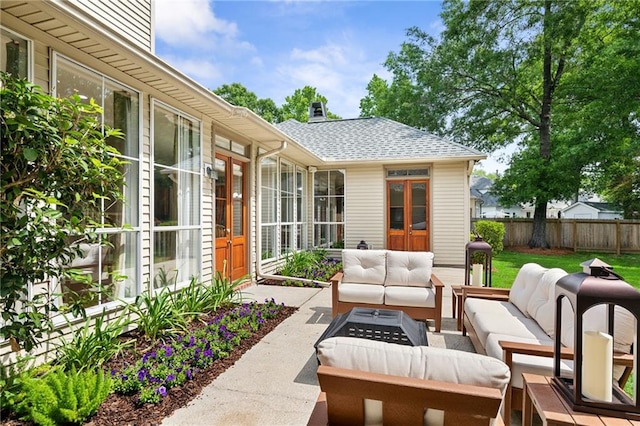 454 Rutherford Dr, Covington, LA 70433 - view of patio with an outdoor hangout area and fence