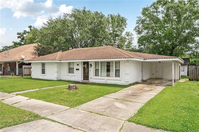 117 Diane Ave, River Ridge, LA 70123 - ranch-style house featuring driveway, stucco siding, and an attached carport