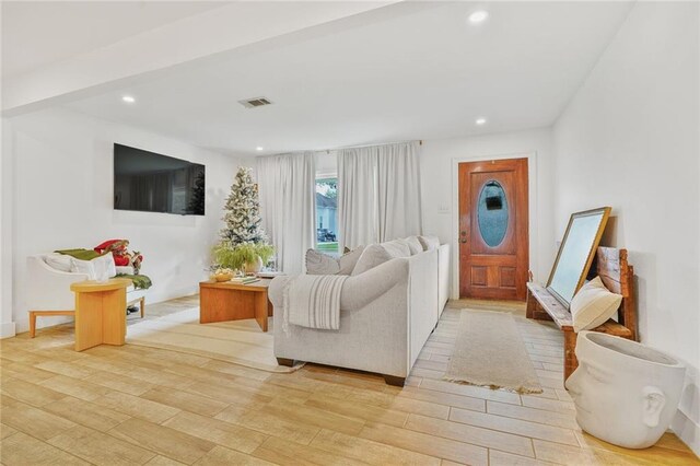 117 Diane Ave, River Ridge, LA 70123 - living area with light wood-style flooring and recessed lighting