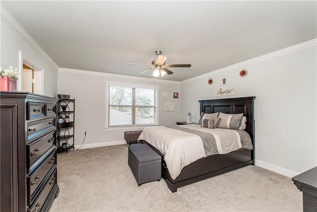 2329 Bradbury Pl, Covington, LA 70433 - bedroom featuring baseboards, light colored carpet, and ornamental molding