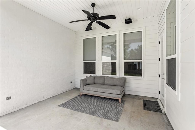 view of patio with ceiling fan
