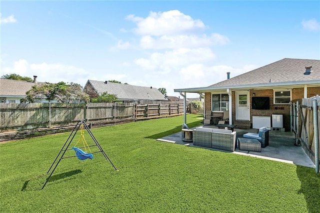 342 River Village Dr, Destrehan, LA 70047 - view of yard featuring a patio, an outdoor living space, and a fenced backyard