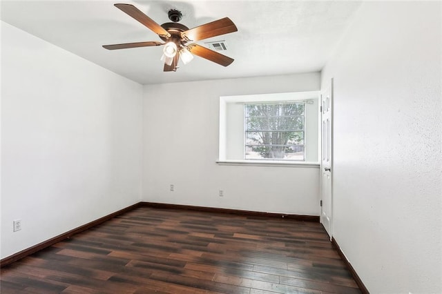 2140 Carol Sue Ave, Terrytown, LA 70056 - empty room with wood finished floors, ceiling fan, visible vents, and baseboards