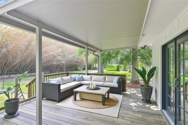 316 Lexington Dr, Mandeville, LA 70471 - wooden deck featuring outdoor lounge area and french doors