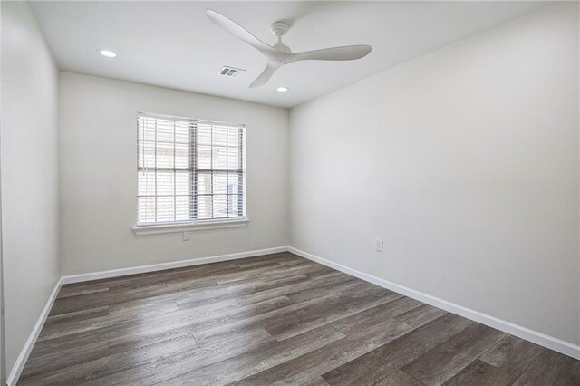 208 Bedford St, La Place, LA 70068 - spare room with wood finished floors, ceiling fan, baseboards, and recessed lighting