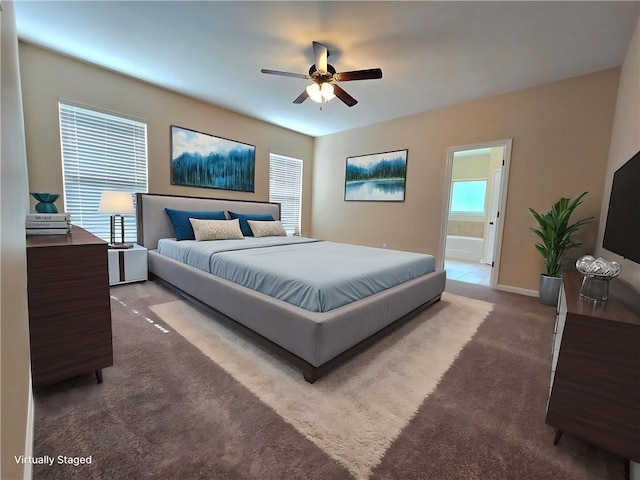 1012 Berkshire Dr, Pearl River, LA 70452 - bedroom with ceiling fan, carpet floors, and baseboards
