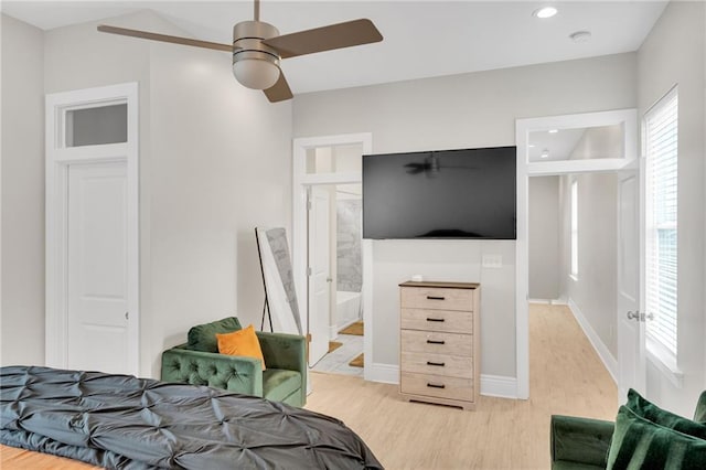 4228 Erato St, New Orleans, LA 70125 - bedroom featuring light wood-style floors, recessed lighting, and baseboards