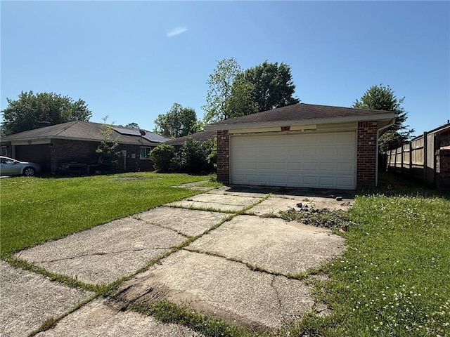 view of detached garage