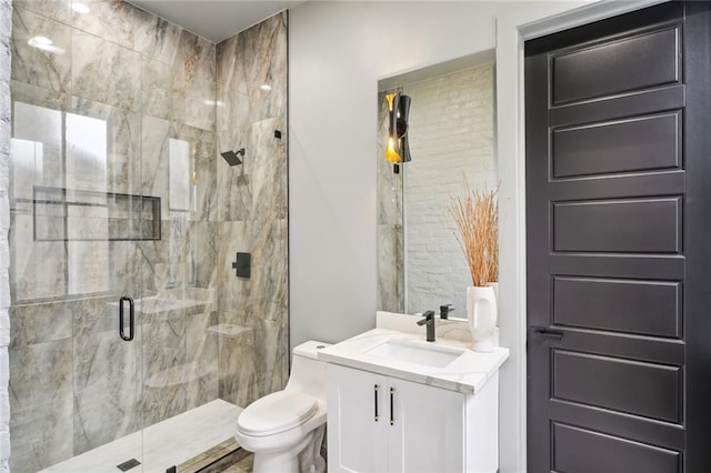 2613 Dauphine St, New Orleans, LA 70117 - full bathroom featuring vanity, a stall shower, and toilet
