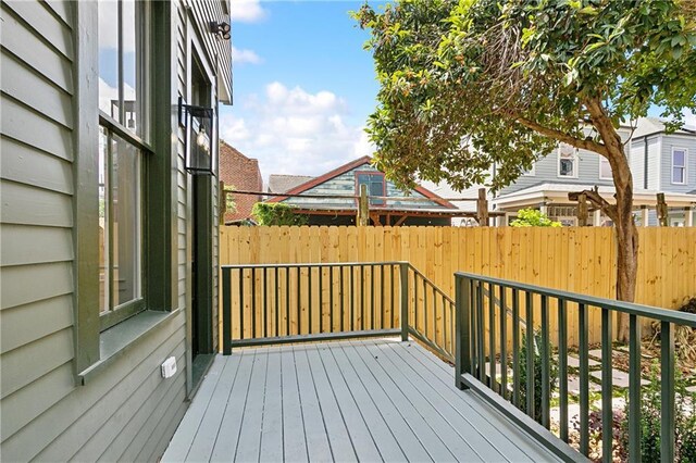 2613 Dauphine St, New Orleans, LA 70117 - wooden terrace with fence