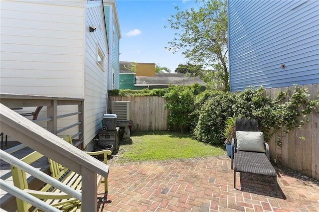 view of patio with a fenced backyard