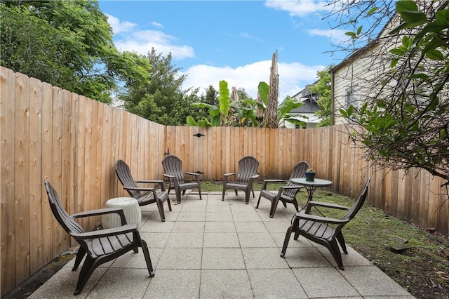 view of patio / terrace with a fenced backyard