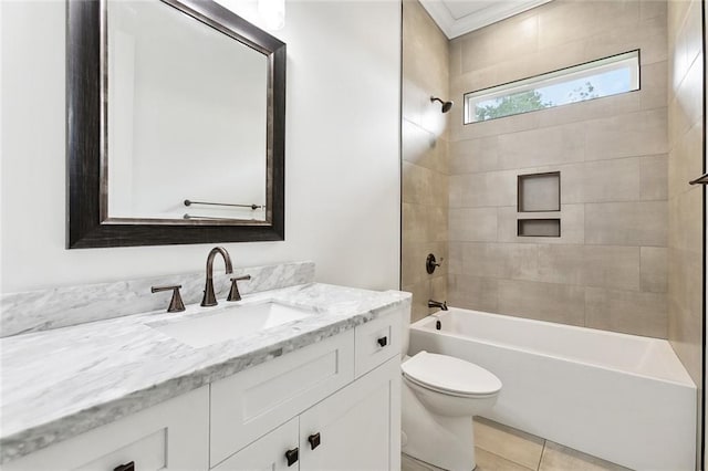 2321 Mehle St, Arabi, LA 70032 - full bathroom with toilet, tile patterned floors, bathing tub / shower combination, and vanity