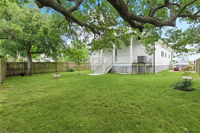 2321 Mehle St, Arabi, LA 70032 - view of yard featuring covered porch and a fenced backyard