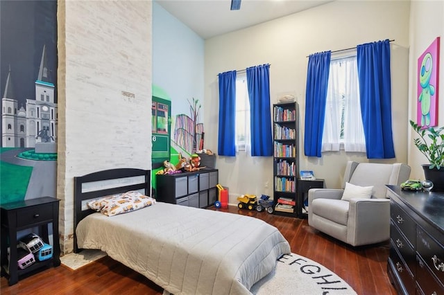 bedroom with wood-type flooring