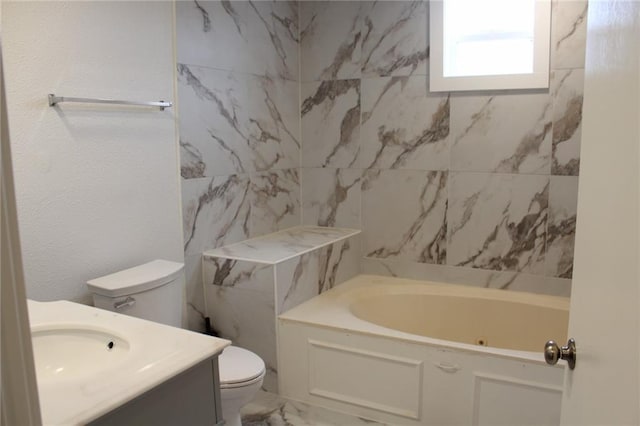 3024 Hero Dr, Gretna, LA 70053 - bathroom featuring a tub to relax in, toilet, and vanity