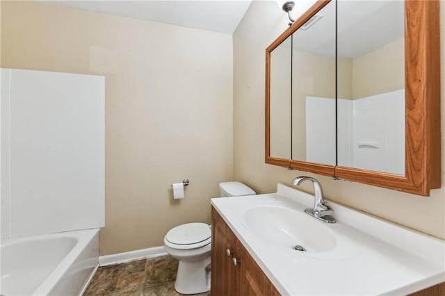 2805 Kingman St, Metairie, LA 70006 - bathroom featuring baseboards, vanity, and toilet