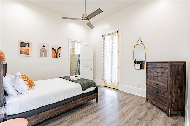 1379 Saint Anthony St, New Orleans, LA 70116 - bedroom featuring a ceiling fan, baseboards, and light wood finished floors