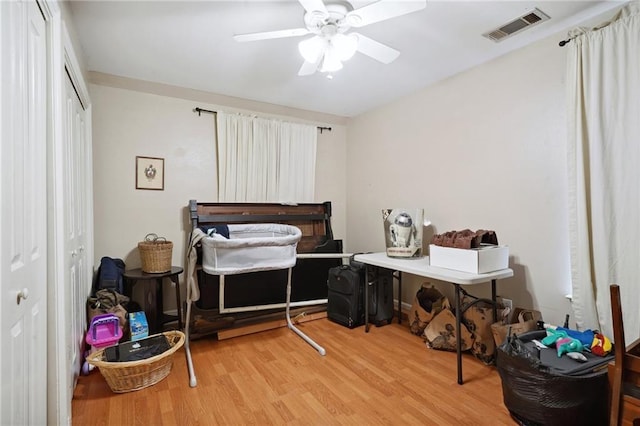 310 Orpheum Ave, Metairie, LA 70005 - bedroom featuring visible vents, ceiling fan, wood finished floors, and a closet