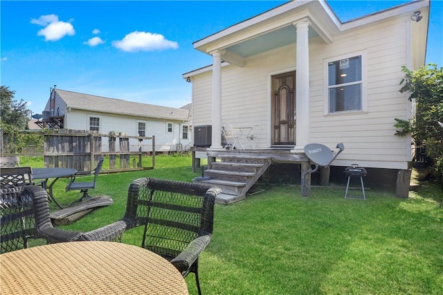 2608 Republic St, New Orleans, LA 70119 - rear view of property featuring central AC unit