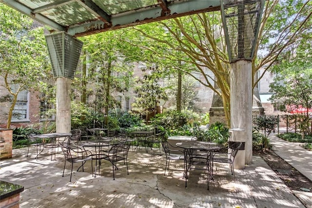 view of patio with outdoor dining area