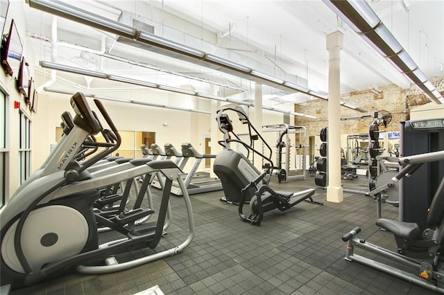 exercise room with visible vents