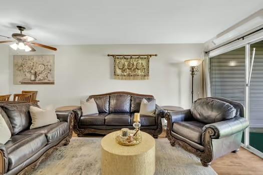3320 Timberlane Way Dr Unit 134, Harvey, LA 70058 - living room with a ceiling fan and wood finished floors
