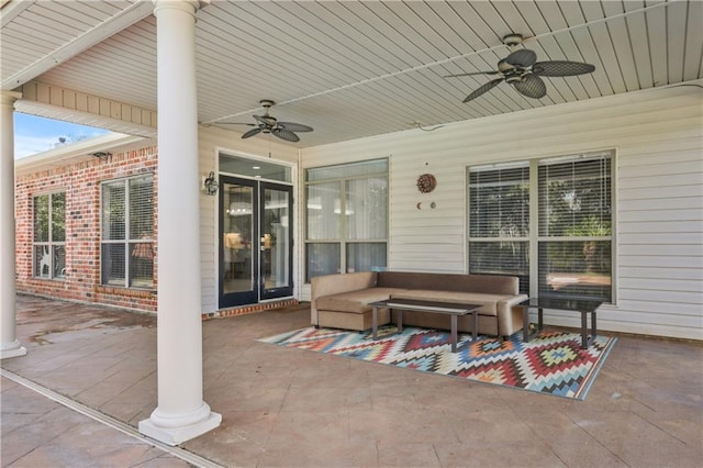 413 Dockside Dr, Slidell, LA 70461 - view of patio / terrace featuring an outdoor living space and a ceiling fan