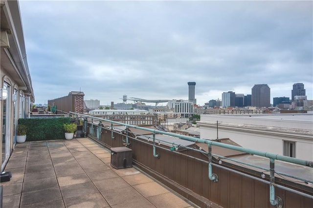 balcony with a view of city