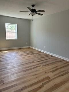 340 Azalea Dr, Waggaman, LA 70094 - unfurnished room with wood finished floors, baseboards, and a ceiling fan