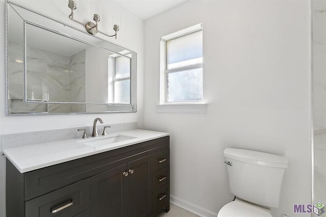 bathroom with toilet and vanity