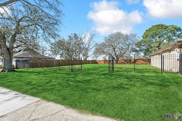 view of yard with fence