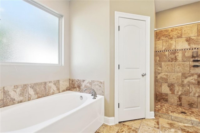 61267 Forest Dr, Lacombe, LA 70445 - bathroom featuring tiled shower and a bath