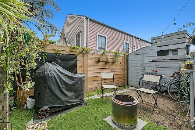 view of yard with fence