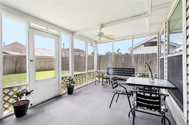 1734 Barrymore St, Slidell, LA 70461 - sunroom / solarium featuring a ceiling fan